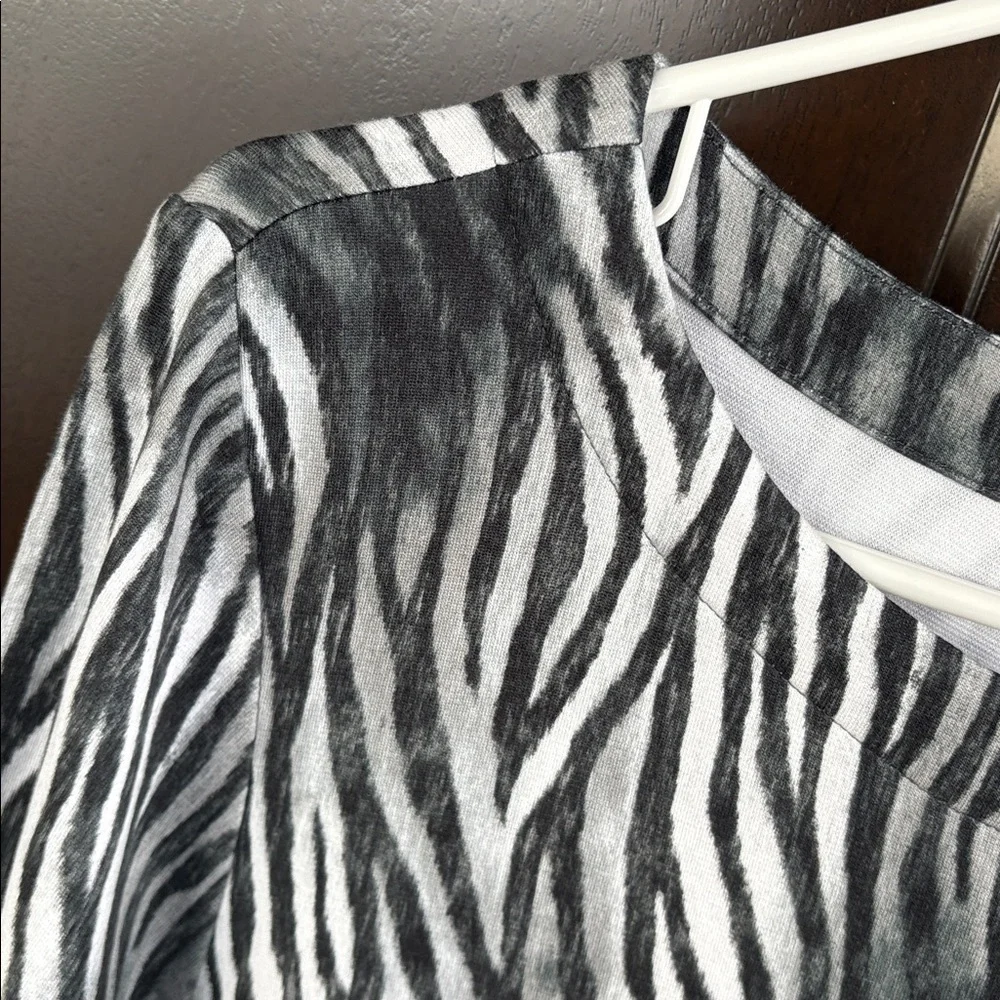 NWT Tommy Bahama Darcy Zesty Zebra Print Stretch Midi Shift Dress Size Large